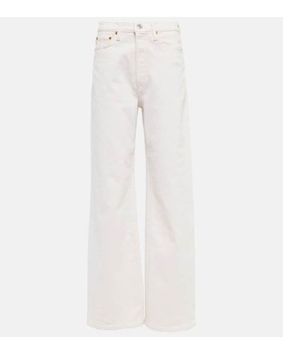 RE/DONE Jeans 70s a gamba larga e vita alta - Bianco