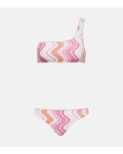Missoni Bikini asimetrico en zigzag - Rosa