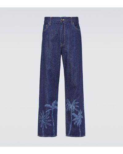 Alanui Bedruckte Jeans Jungle - Blau
