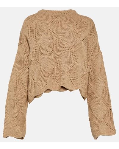 JW Anderson Basketweave Wool-blend Sweater - Natural