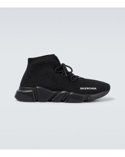 Balenciaga Sneaker speed lace-up in maglia riciclata - Nero