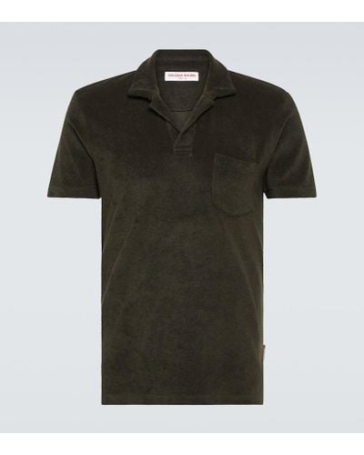 Orlebar Brown Cotton Terry Polo Shirt - Black