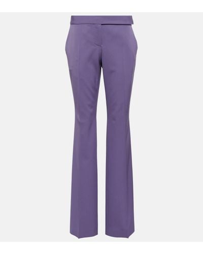 Stella McCartney Low-rise Wool-blend Trousers - Purple