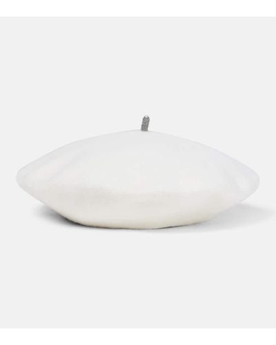 Brunello Cucinelli Wool Beret - White