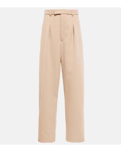 Wardrobe NYC High-rise Straight Wool Trousers - Natural