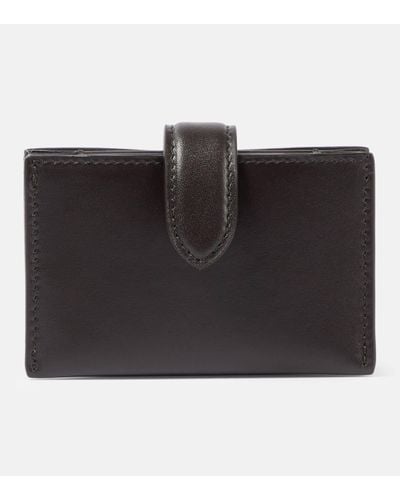 The Row Leather Card Case - Black