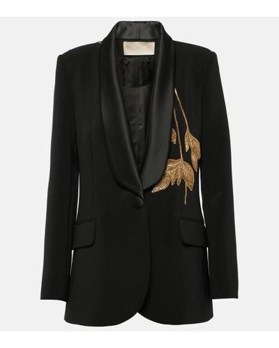 Elie Saab Embellished Cady Tuxedo Jacket - Black