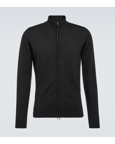 John Smedley Claygate Virgin Wool Zip-up Sweater - Black