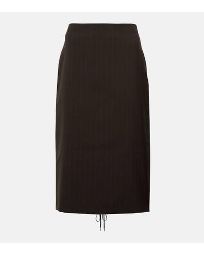Jean Paul Gaultier X Lotta Volkova Lace-up Wool Pencil Skirt - Black
