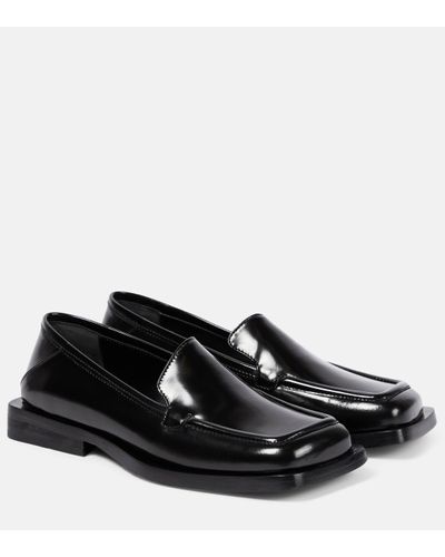 The Attico Micol Leather Loafers - Black