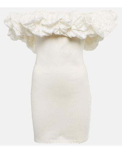 Alexandre Vauthier Off-shoulder Ruffle-trimmed Minidress - White