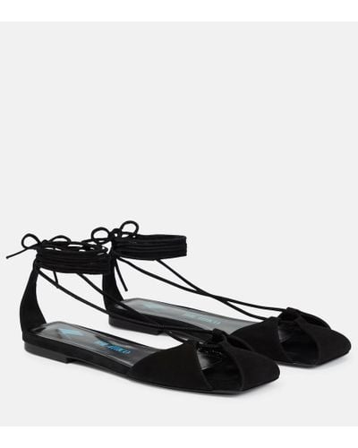 The Attico Ferdi Suede Sandals - Black