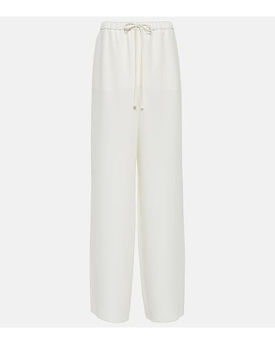 Valentino Wide-leg Silk Trousers - White