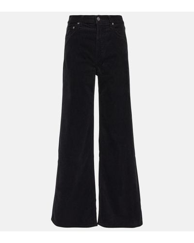 Citizens of Humanity Paloma High-rise Wide-leg Corduroy Trousers - Black