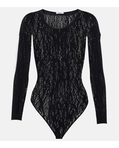 Wolford Snake-effect Lace Bodysuit - Black