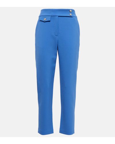 Veronica Beard Renzo High-rise Slim Cropped Pants - Blue