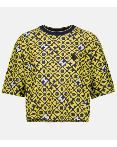 3 MONCLER GRENOBLE Printed Cropped T-shirt - Yellow