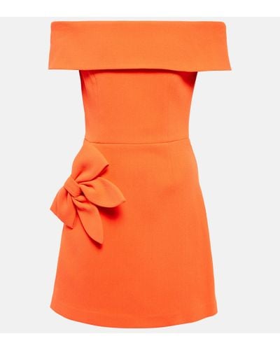 Rebecca Vallance Loretta Off-shoulder Crepe Minidress - Orange