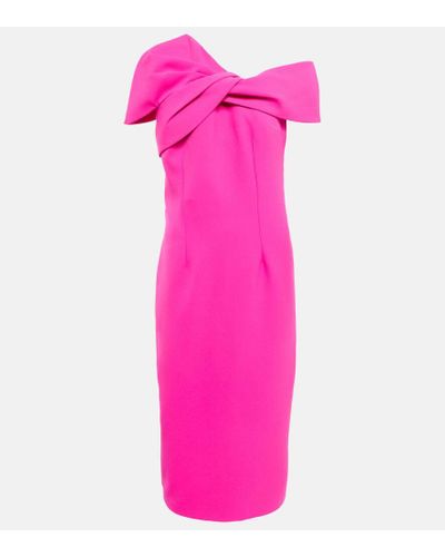 Safiyaa One-shoulder Crepe Midi Dress - Pink