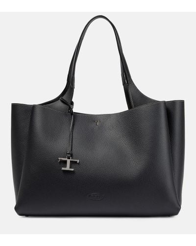 Tod's Apa Medium Leather Tote Bag - Black