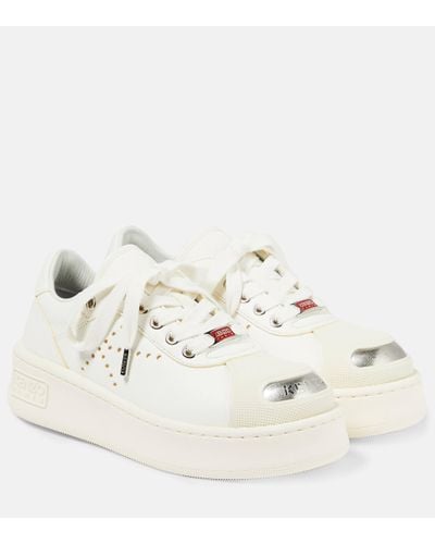 KENZO Hoops Leather Trainers - White
