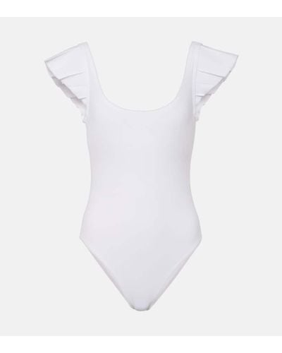 Karla Colletto Alora Ruffled Swimsuit - White