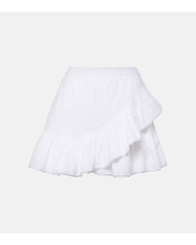 Poupette Bova Broderie Anglaise Cotton Miniskirt - White