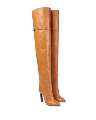 Saint Laurent Jane Leather Over-the-knee Boots - Brown
