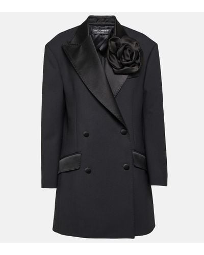 Dolce & Gabbana Blazer con apliques florales - Negro