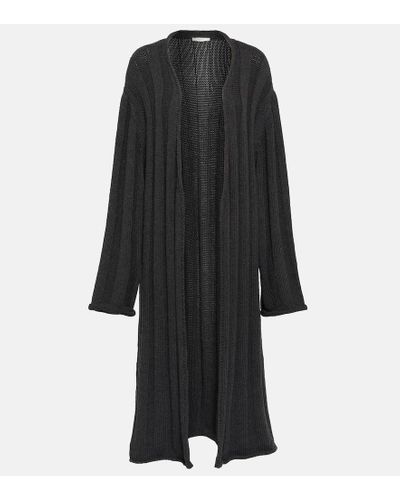 The Row Cardigan in maglia di lana a coste - Nero