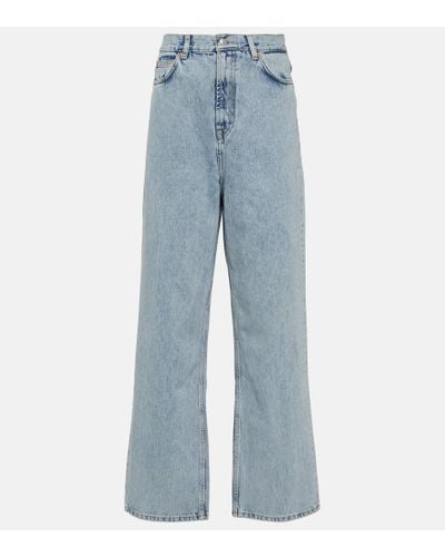Wardrobe NYC Low-Rise Straight Jeans - Blau