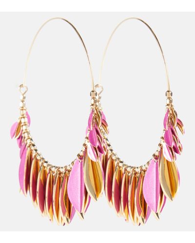 Isabel Marant Leaf Hoop Earrings - Red