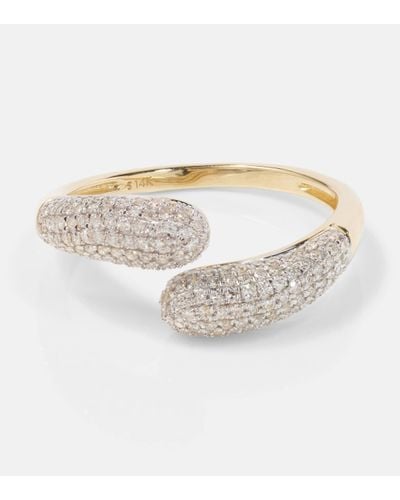 STONE AND STRAND Hug 14kt Gold Ring With Diamonds - White