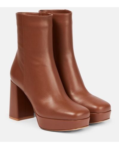 Gianvito Rossi Daisen Leather Ankle Boots - Brown