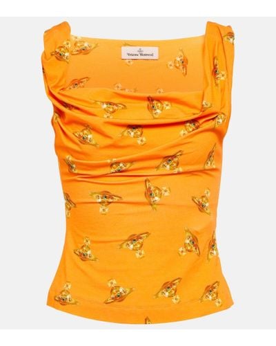 Vivienne Westwood Top Anna in jersey con stampa - Giallo