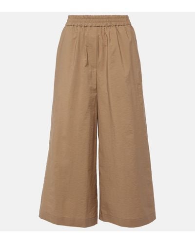 Loewe Pantaloni culottes in misto cotone a vita alta - Neutro