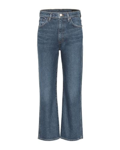 Goldsign High-rise Cropped Wide-leg Jeans - Blue