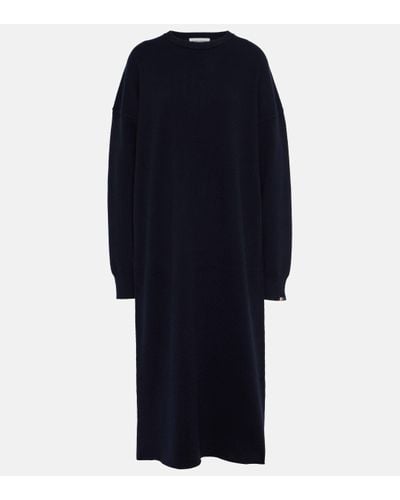 Extreme Cashmere N°106 Weird Cashmere-blend Midi Dress - Blue