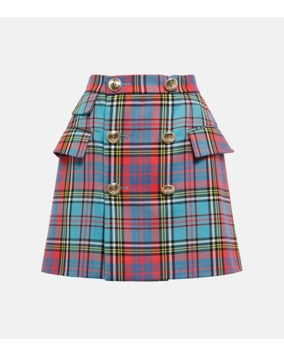 Vivienne Westwood Tartan Wool Miniskirt - Red