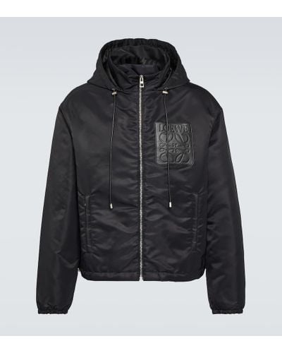 Loewe Chaqueta acolchada de sarga con anagrama - Negro