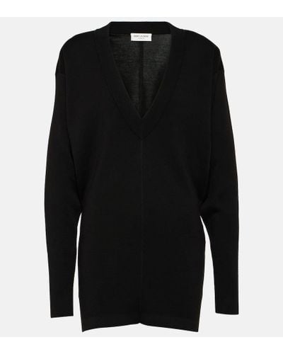 Saint Laurent Pulloverkleid aus Wolle - Schwarz