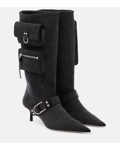 Blumarine Jeanne Denim Knee-high Boots - Black