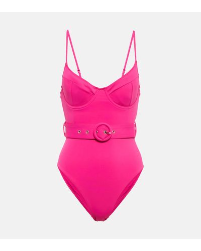 Jonathan Simkhai Noa Belted Swimsuit - Pink
