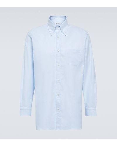 Loro Piana Agui Cotton Oxford Shirt - Blue