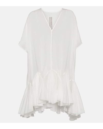 Rick Owens Divine Asymmetric Cotton Mini Dress - White
