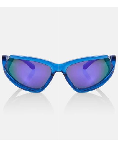 Balenciaga Ovale Sonnenbrille Side Xpander - Blau