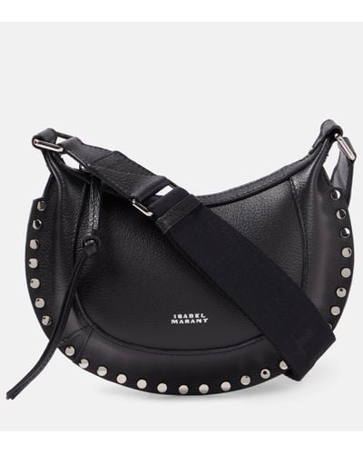 Isabel Marant Oskan Moon Mini Leather Shoulder Bag - Black