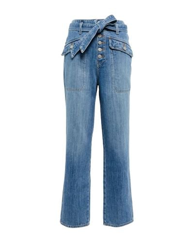 Veronica Beard High-Rise Cropped Jeans Rinley - Blau