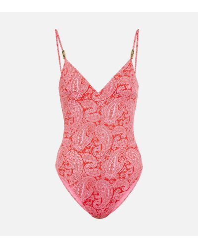 Heidi Klein Tangier Printed Swimsuit - Pink