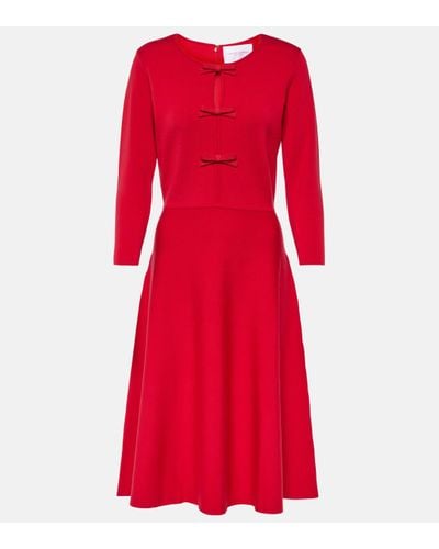 Carolina Herrera Wool-blend Midi Dress - Red